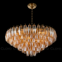 Люстра Cloyd CALCUTTA C12 / Ø80 см - латунь - янтарн.стекло (арт.11685)