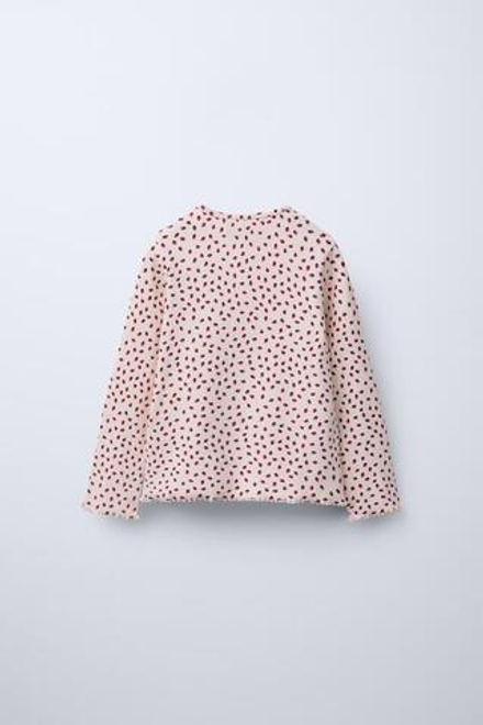 ZARA ФУТБОЛКА В РУБЧИК С ПРИНТОМ, ЭКРЮ/БЕЖЕВЫЙ