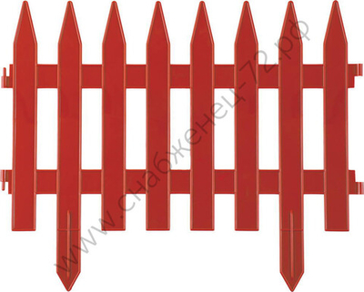 GRINDA Классика, 28 х 300 см, терракот, 7 секций, декоративный забор (422201-T)