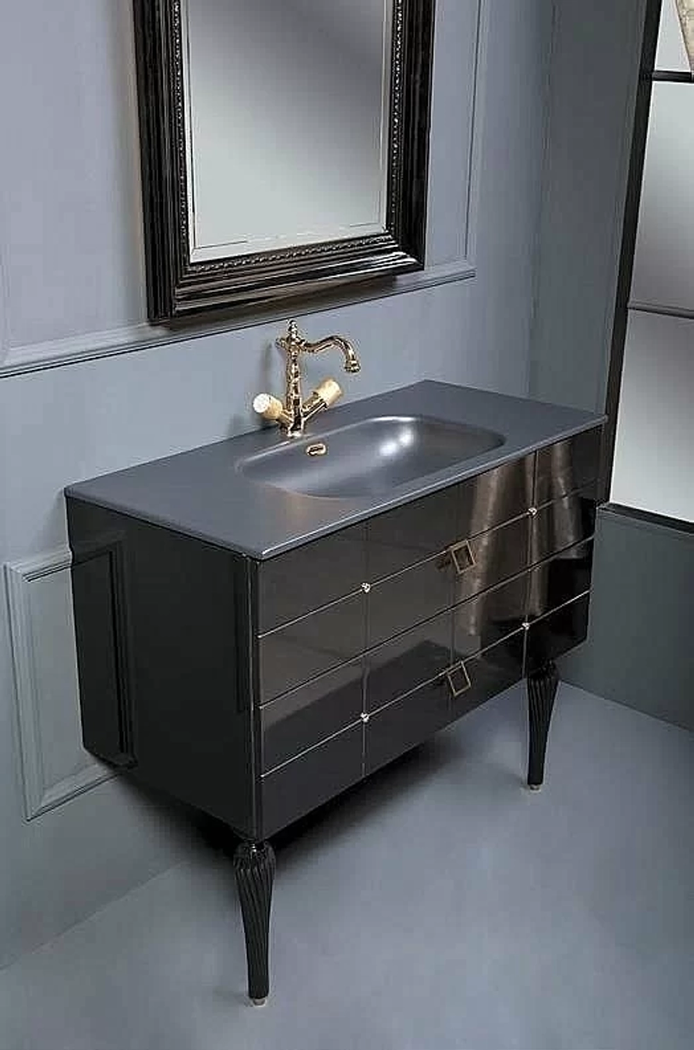 Тумба с раковиной Armadi Art Vallessi Avantgarde Piazza 80 черный с золотом