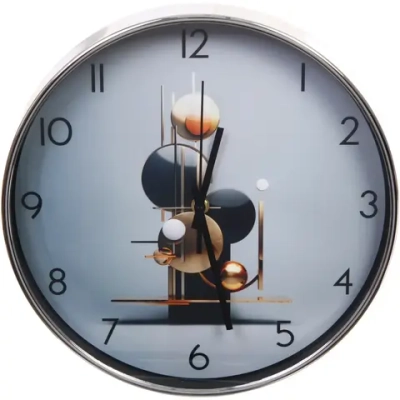 Часы настенные «HOME STYLE» 30см Маятник, серебристый корпус