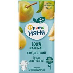 FRUTONANNY. Сок для дет/пит ФрутоНяня 200мл тетра-пак грушевый осветленный ФрутоНяня Россия