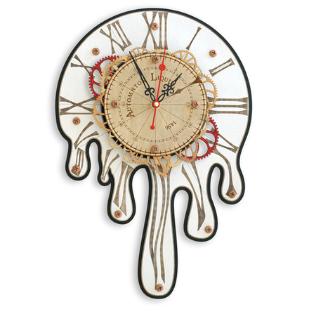 Сюрреалистичные настенные часы «Автоматон 1456: Белое Течение Времени»