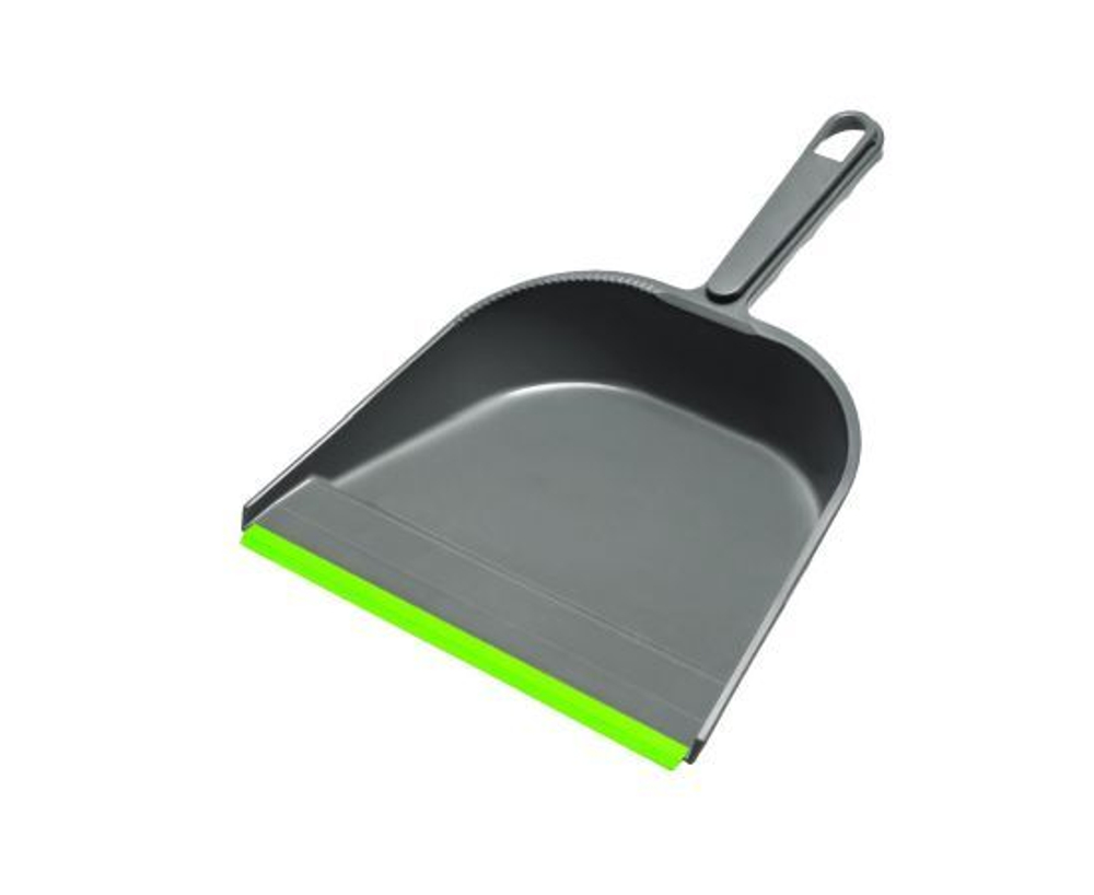 Пластиковый совок для мусора YORK низкая ручка, с резиновой кромкой, ширина 23 см, цвет ассорти 61020