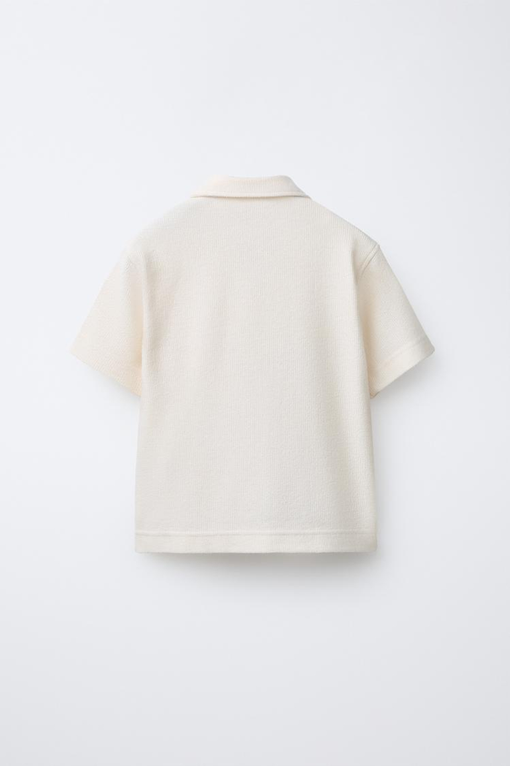 ZARA РУБАШКА С ОТЛОЖНЫМ ВОРОТНИКОМ, ЭКРЮ