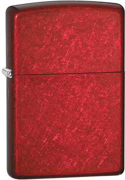 Легендарная классическая американская бензиновая широкая зажигалка ZIPPO Classic Candy Apple Red™ красная глянцевая из латуни и стали ZP-21063