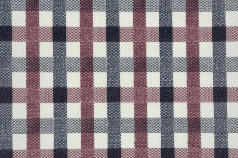 CLASSIC CHECK 4 мебельный велюр, рисунок клетка, белый фиолетовый синий, 1,4 м