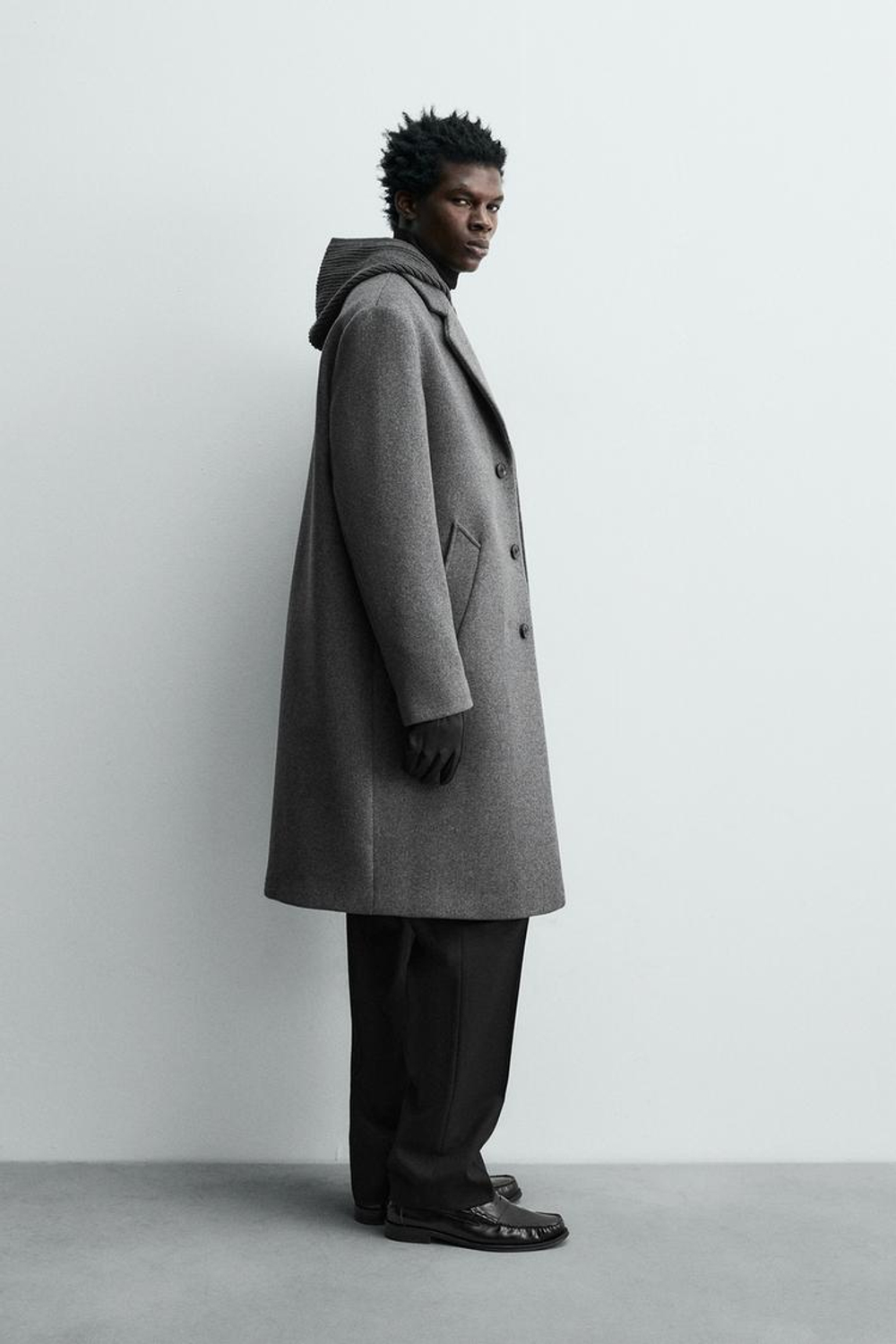 ZARA ПАЛЬТО ИЗ СМЕСОВОЙ ШЕРСТИ MANTECO®, СЕРЫЙ