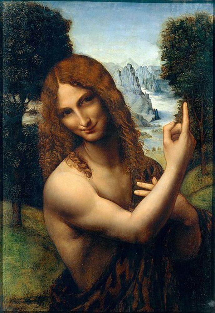 Святой Иоанн Креститель, Леонардо да Винчи, картина (репродукция) Настене.рф