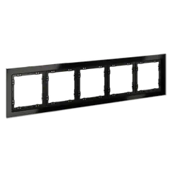 Рамка стеклянная VOLTUM S70 на 5 постов, (черный,стекло) vls110508