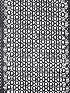 906 Кружево эластичное 19 см, перфорация, Италия, черный 170