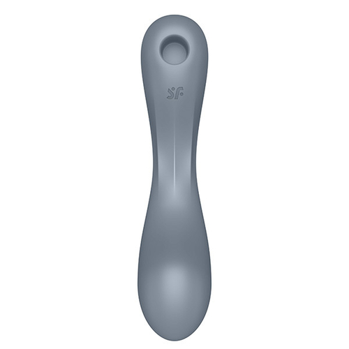 Серо-голубой вибромассажер 17,4см с вакуумной стимуляцией Satisfyer Curvy Trinity 1 insertable Air Pulse Vibrator Bluegrey