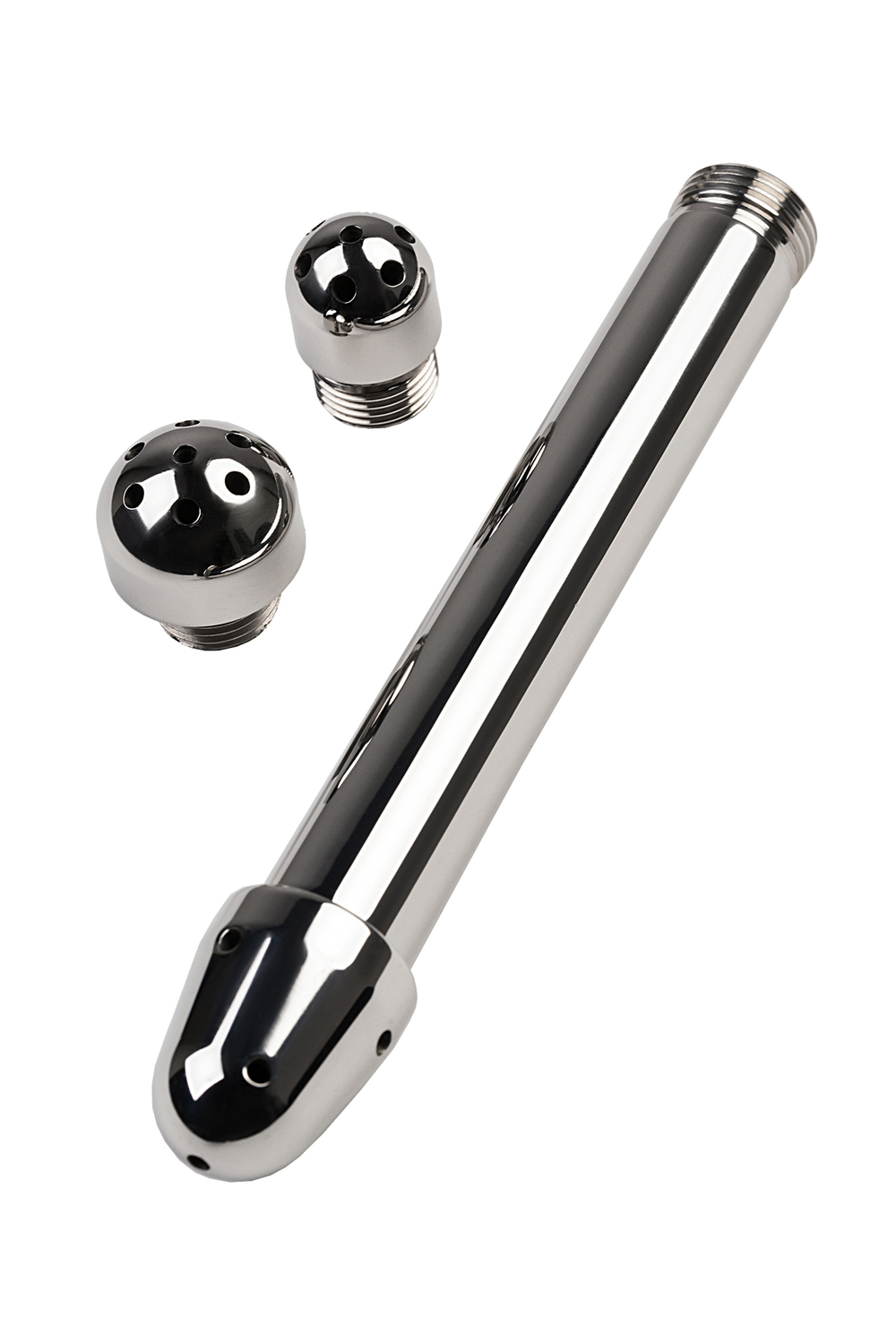 Анальный душ с тремя насадками Toyfa Metal серебристый