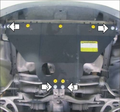 Защита картера Двигателя. 2 мм, Сталь. для Subaru Outback 2000-2003 MOTODOR.02206