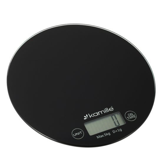 Весы кухонные электронные Kamille KM-7108 (круглые 18,5х18,5х2 см) стеклянные