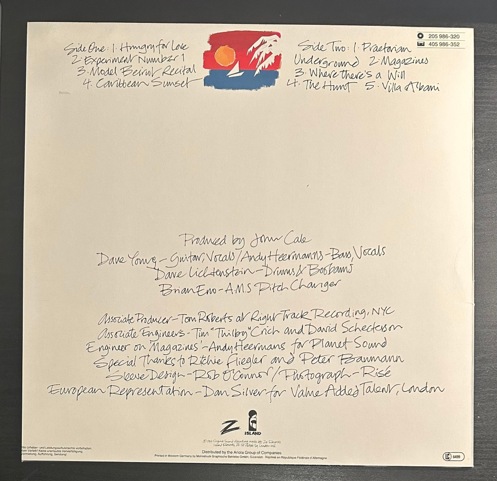 John Cale - Caribbean Sunset (Германия 1984г.)