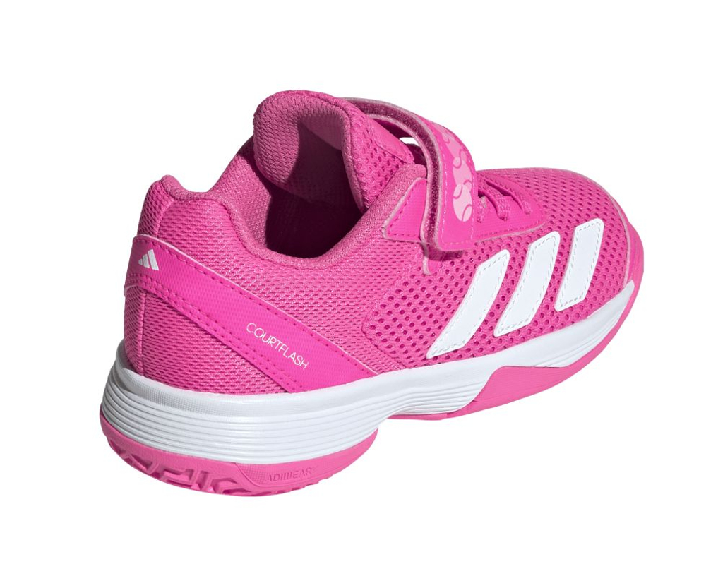 Детские Кроссовки теннисные  Adidas Courtflash K - lucid pink/cloud white/lucid pink