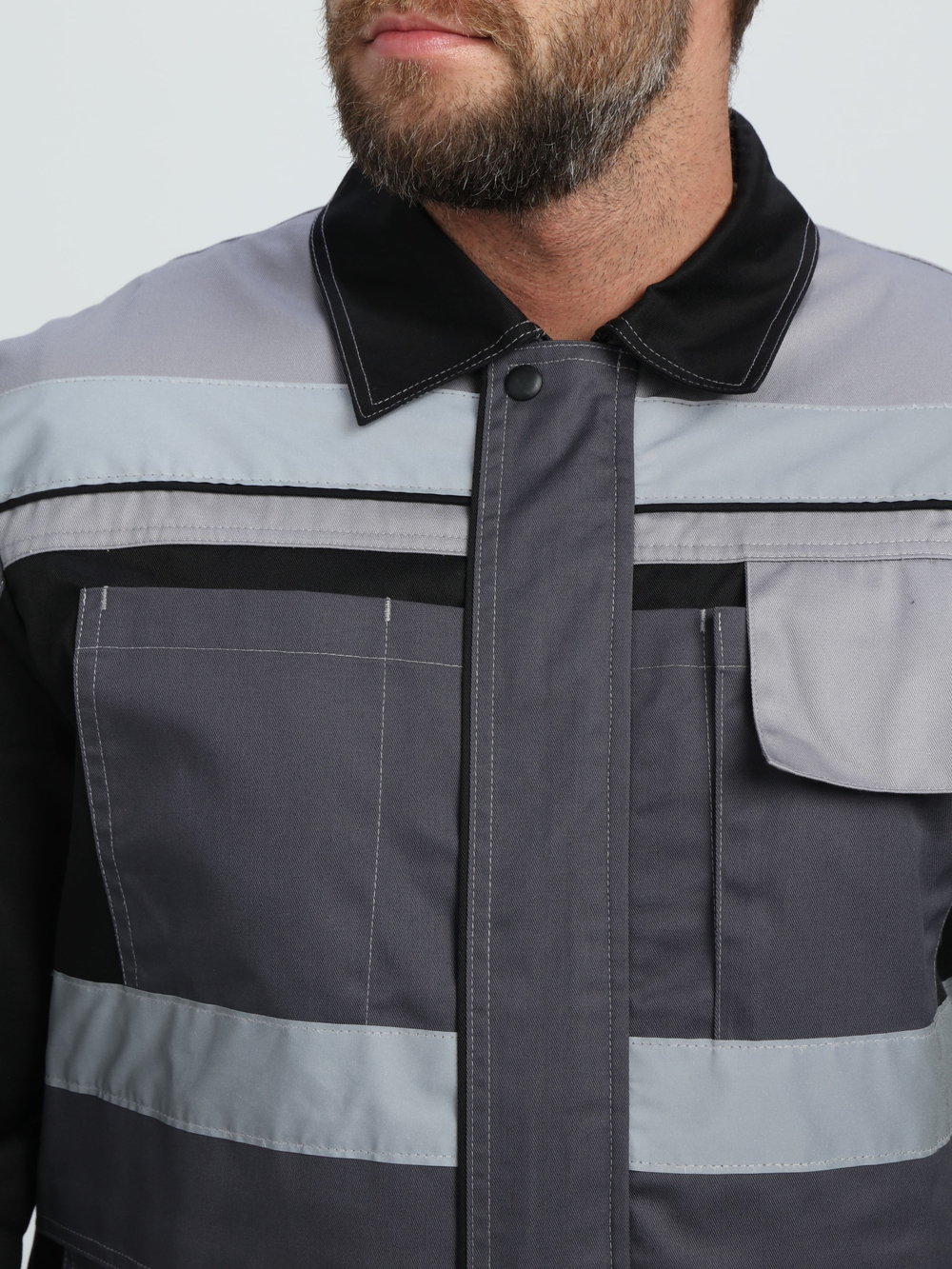 Костюм Вивантек-2 СОП У. (тк.Смесовая,240) п/к, т.серый/черный/св.серый