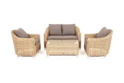 "Кон Панна" лаунж-зона из искусственного ротанга, цвет соломенный