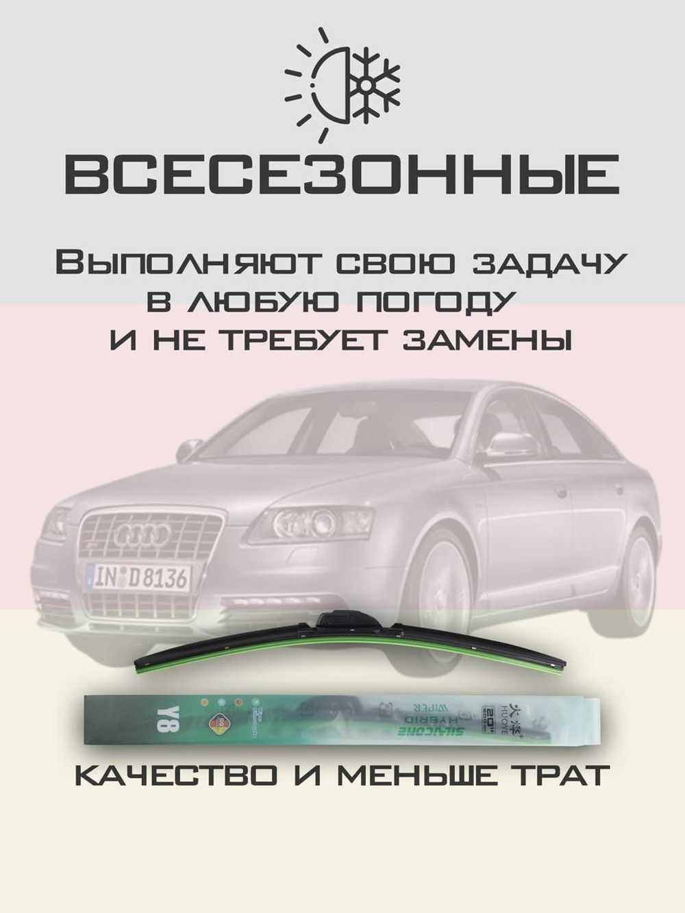 Щетки стеклоочистителя HUOYE Y8 550/550 мм на Audi S6 | Claw
