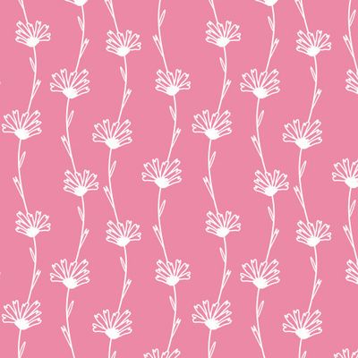 Бесшовный паттерн с белыми цветами на розовом