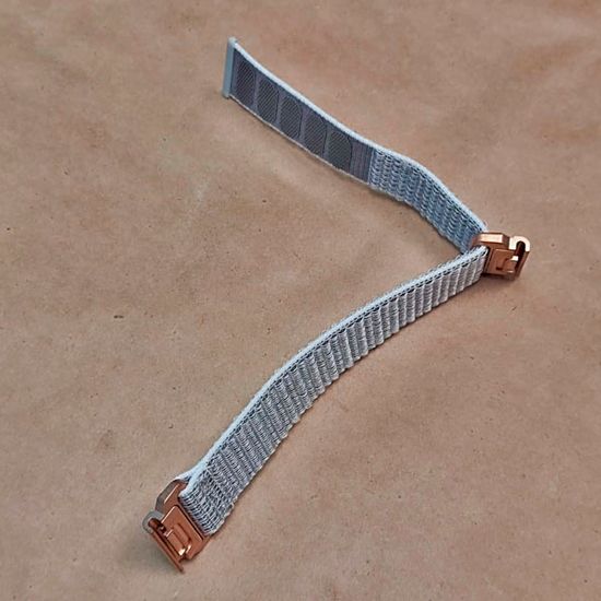 Ремешок QuickFit 20 мм нейлоновый для Garmin Fenix 7S, Fenix 6S, Fenix 5S, Instinct 2S, Epix Pro Gen 2 (42 mm) быстросъемный велкро (Серый, золото)