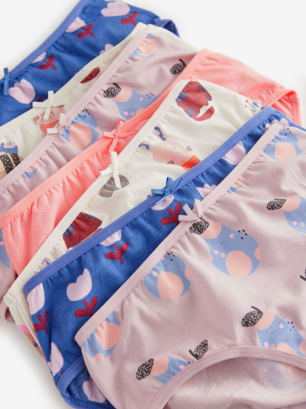 Трусы для девочки Next 412-189, 7 шт., Кремовый, Синий, Розовый