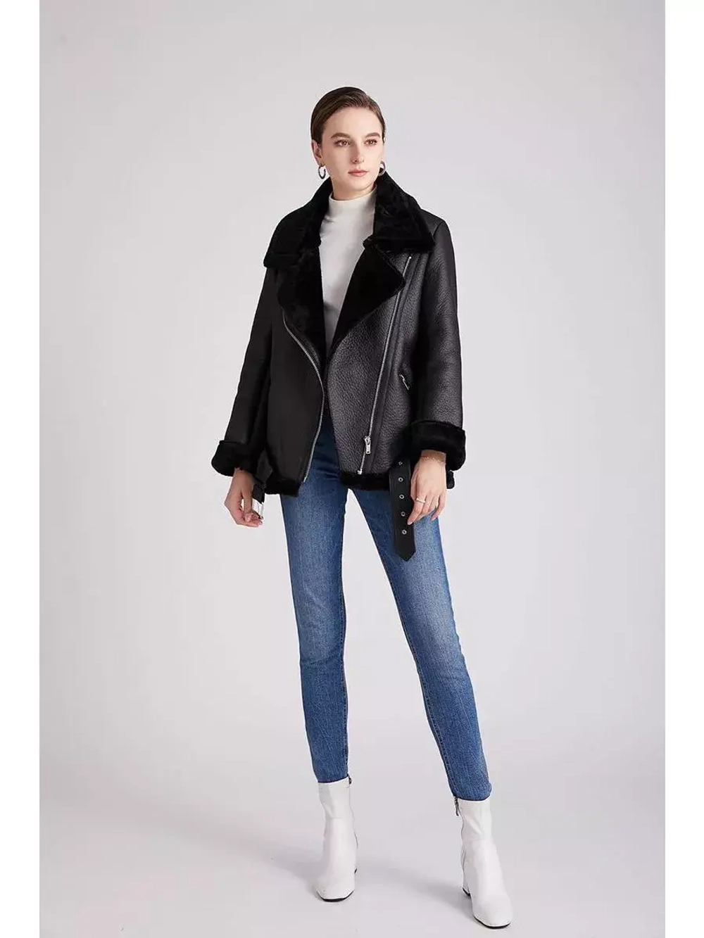 Дубленка авиатор утепленная