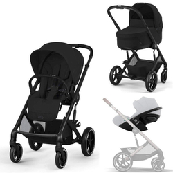 Коляска Cybex Balios S Lux BLK complete Cloud G Lava Grey 3 в 1 Moon Black с дождевиками