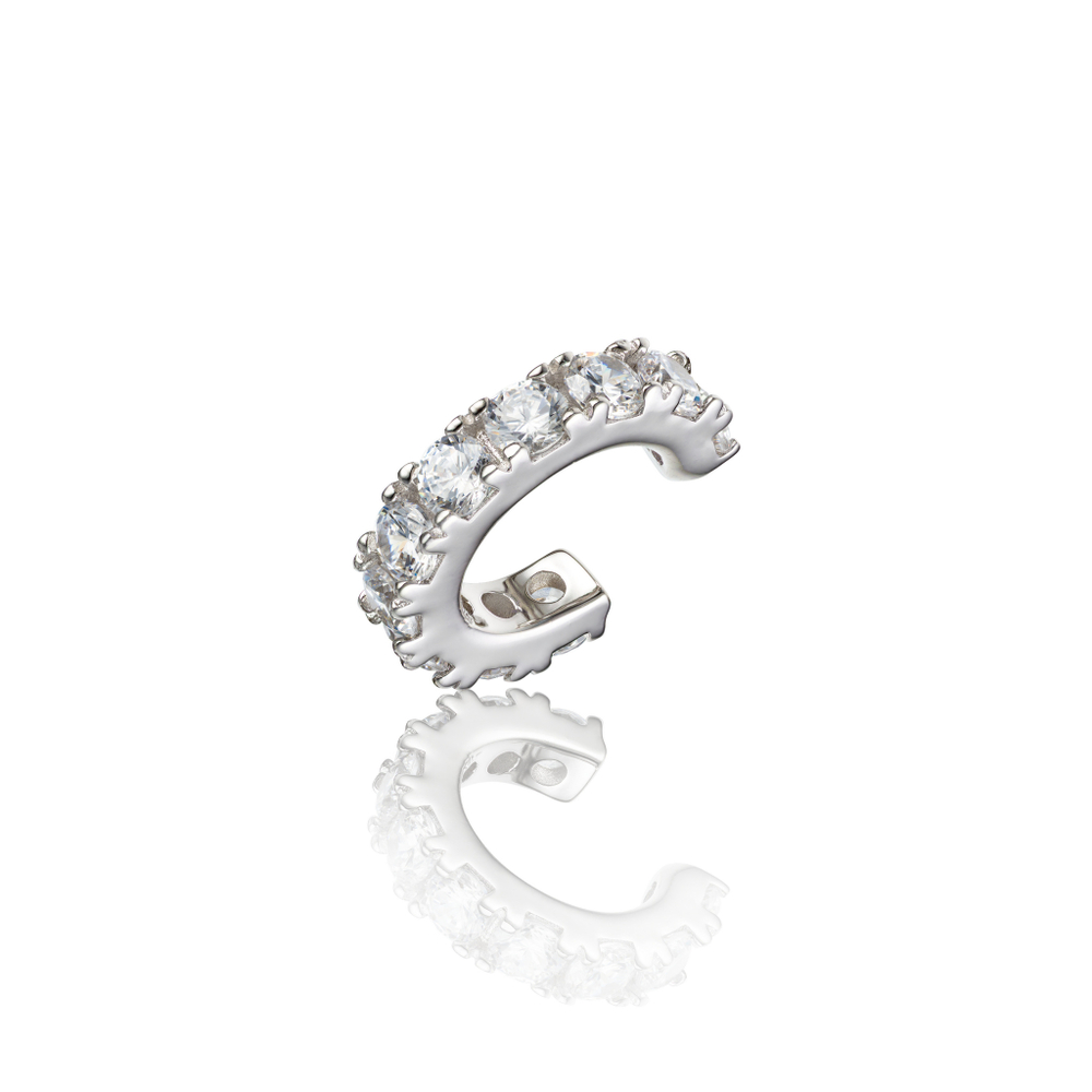 Серьга каффа Sparkle White