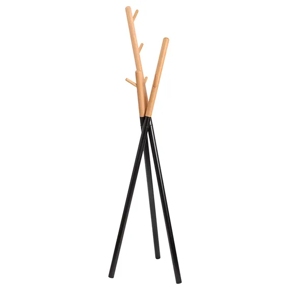 Напольная вешалка Amundsen, 172 см, черная/натуральное дерево