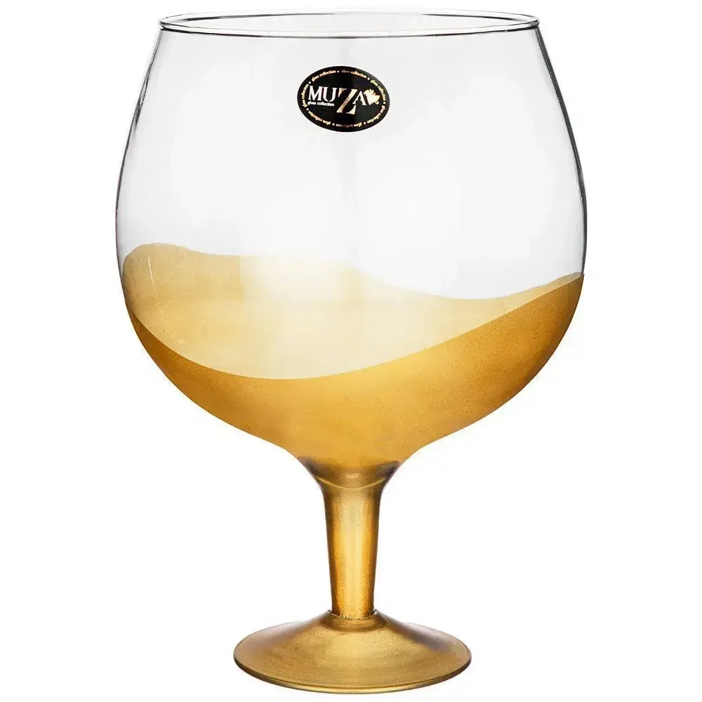 Ваза на ножке modern smoky/gold 3л