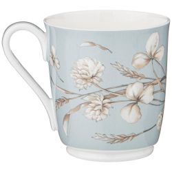КРУЖКА LEFARD "БЕЛЫЙ ЦВЕТОК" 320 МЛ ГОЛУБАЯ (КОР=36ШТ.)
