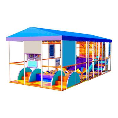 Детский уличный игровой лабиринт с крышей «Шариковый Космос» 12,3×6,15×3,5 м