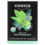 Choice Organic Teas, травяной чай, перечная мята, без кофеина, 16 чайных пакетиков, 17 г (0,60 унции)