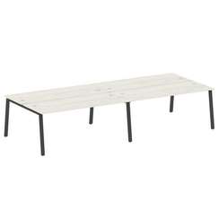 Metal System Рабочая станция на 4 места на А-образном м/к БА.СМ-4.5 Дуб Наварра/Металл Антрацит 3600