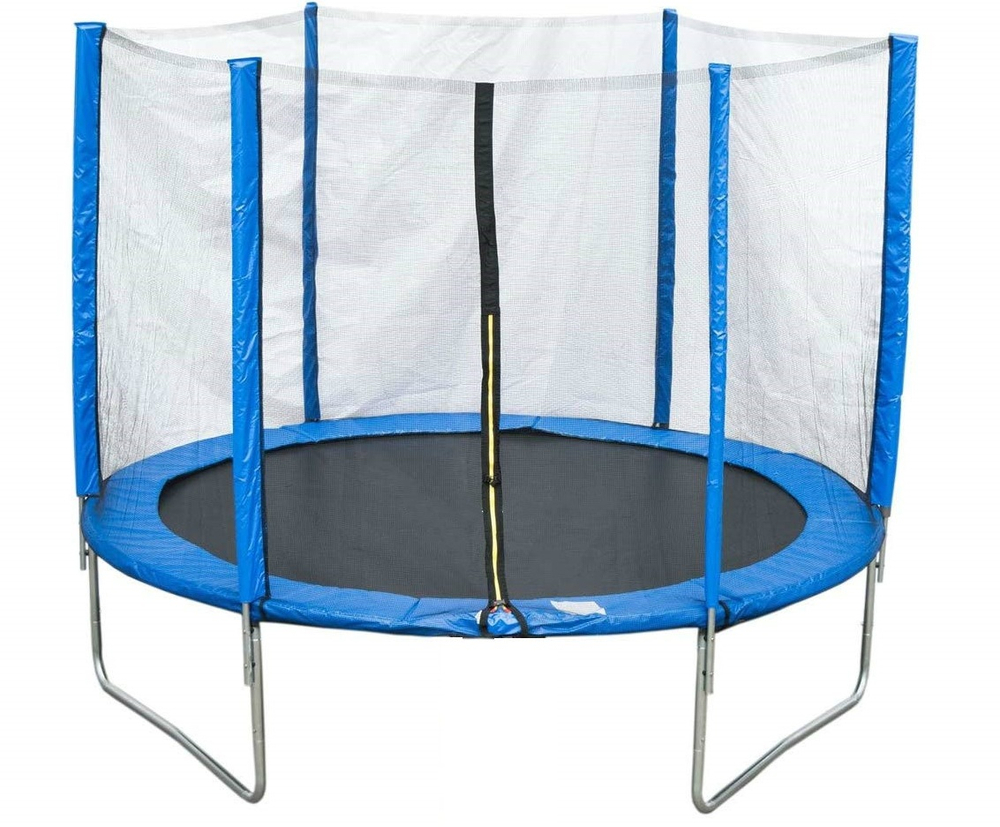 Батут с лестницей и внешней сеткой 305 см синий