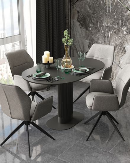 Стол обеденный Snow МДФ 130*80 черный