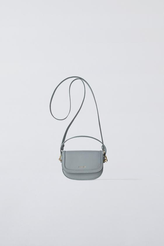 ZARA МИНИ-СУМКА С РЕМНЕМ ЧЕРЕЗ ПЛЕЧО, СИНИЙ