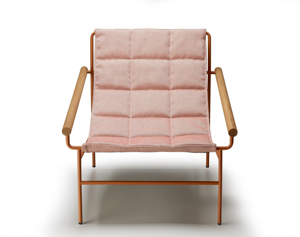 Кресло лаунж металлическое с подушкой Scab Design Dress Code Glam Outdoor, терракотовый, розовый