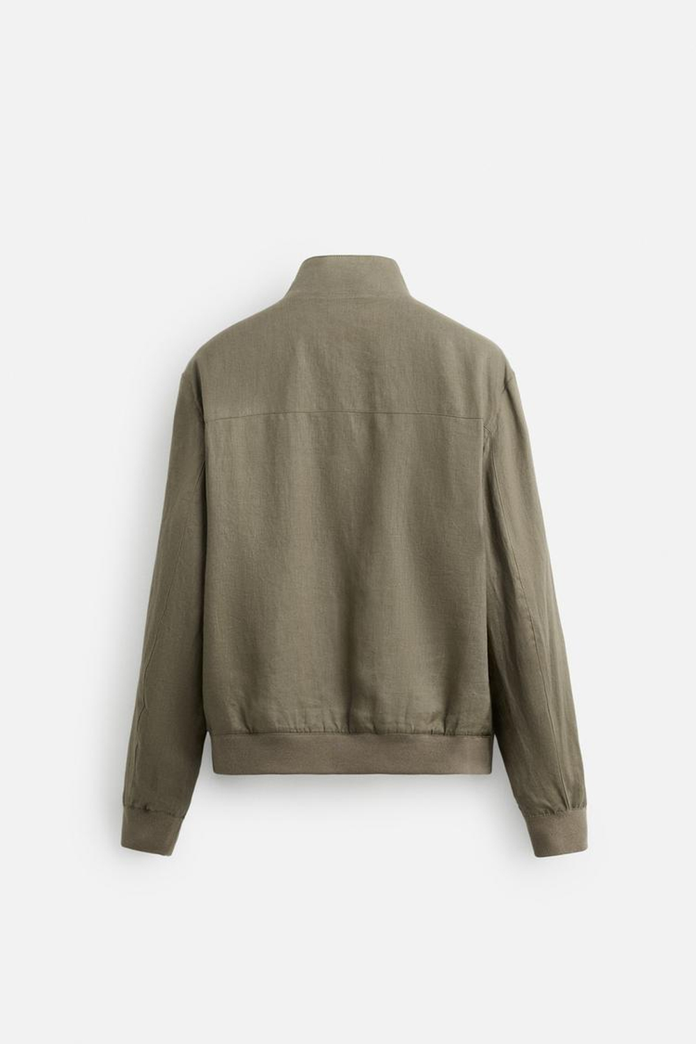 ZARA БОМБЕР ИЗ 100% ЛЬНА, СВЕТЛЫЙ ХАКИ