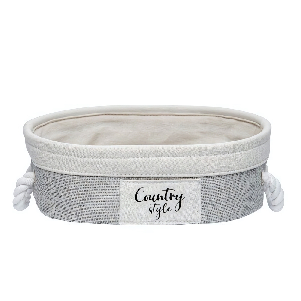 Корзина стеллажная с ручками "Кантри", Д320 Ш220 В100, серый