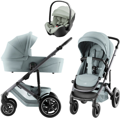 Коляска 3 в 1 Britax Roemer Smile 5Z Style и автокресло Baby-Safe Pro Style Sage green Harbor Blue