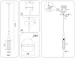 LH55251 BK/BS/CL черный/латунь/прозрачный E14 max 40W D65*1500