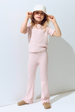 H&M Хлопковые легинсы-клеш, розовый