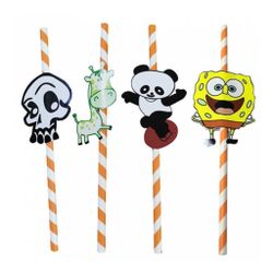 Трубочки 0,6*24 см прямые 100 шт "Анимация" бумага Garcia De Pou