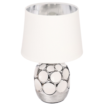 Светильник переносной настольный BY Патры, 40Вт, 28 см, Е14, 230В, керамика, текстиль, белый