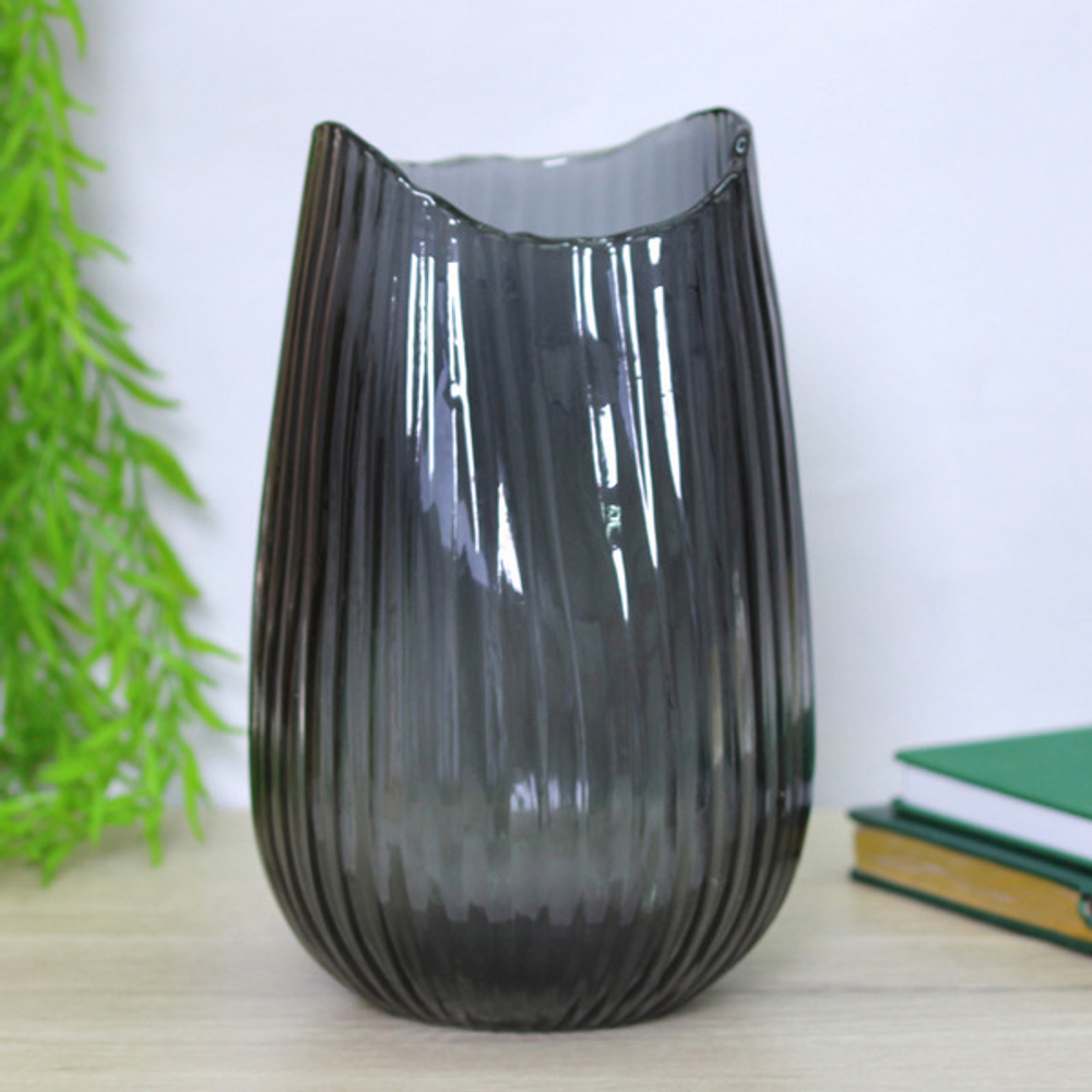 Ваза стеклянная «GREY GLASS» 17,5*28*10см