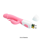 Нежно-розовый вибратор с клиторальным отростком 19,2см Pretty Love Peter BI-014706-1