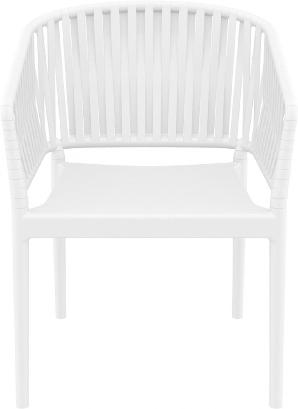 Кресло пластиковое с подушкой Siesta Contract Portofino, белый, светло-коричневый